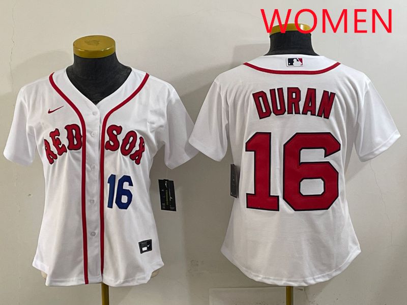 Women 2025 Boston Red Sox #16 Duran White Game Nike MLB Jersey style 2